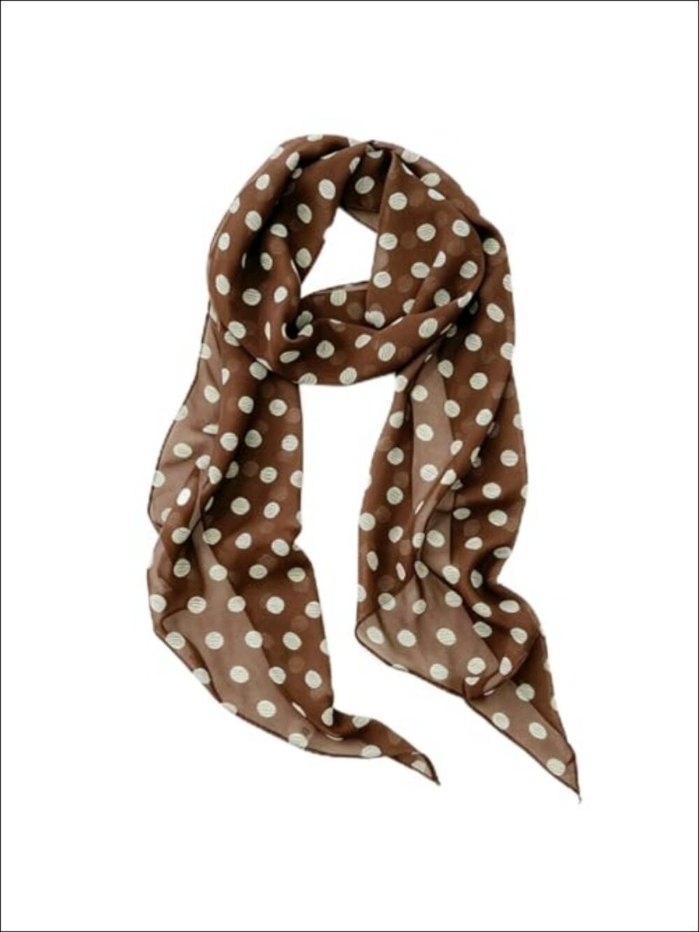 Women's Lightweight Chiffon Long Scarf Polka Dot Hair & Bag Accessory